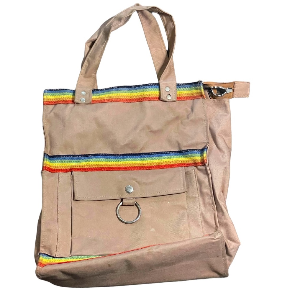 Timely Rainbow Canvas Bag